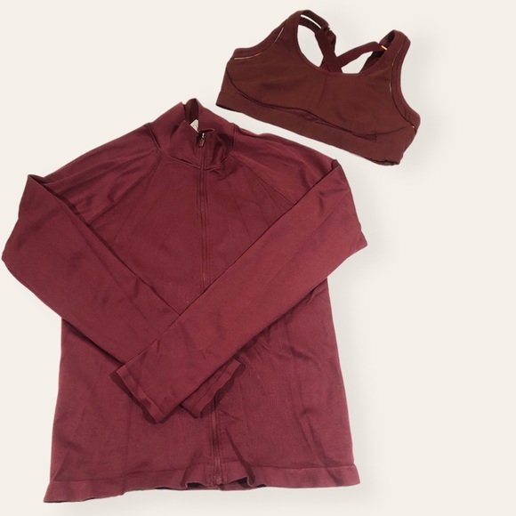 Fabletics Tops - Fabletics Bra and Zip up Top Luciana Ribbed L/Size M